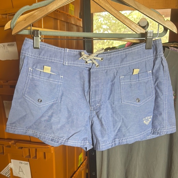 Roxy Light Blue Lace-Up Board Shorts Size 7 - Picture 1 of 8